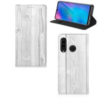 Huawei P30 Lite New Edition Book | Wallet Case | White Wood