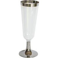 12x Luxe champagne/prosecco glazen zilver/transparant   - - thumbnail