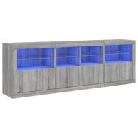 vidaXL Dressoir met LED-verlichting 202x37x67 cm grijs sonoma eiken