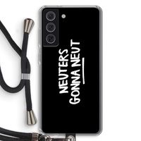 Neuters (zwart): Samsung Galaxy S21 FE Transparant Hoesje met koord