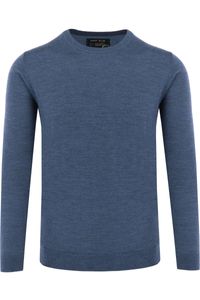 Marvelis Casual Modern Fit Trui ronde hals blauw, Effen