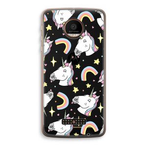 Rainbow Unicorn: Motorola Moto Z Force Transparant Hoesje