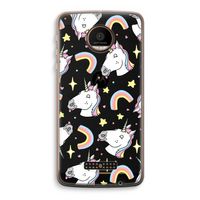 Rainbow Unicorn: Motorola Moto Z Force Transparant Hoesje