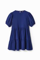 Korte jurk met textuur - BLUE - L