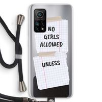 No Girls Allowed Unless: Xiaomi Mi 10T 5G Transparant Hoesje met koord