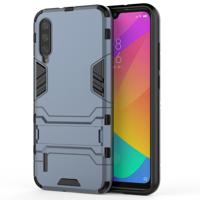 Voor Xiaomi mi CC9e shock proof PC + TPU beschermhoes met onzichtbare houder (marineblauw)