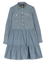 Ralph Lauren Kids robe en jean à volants superposés - Bleu