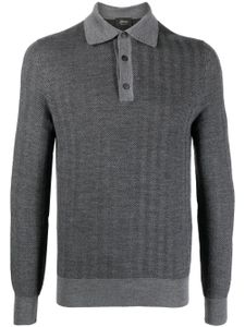 Brioni polo en laine à manches longues - Gris