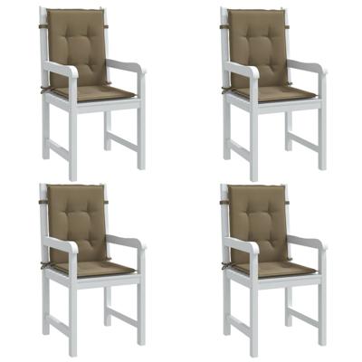 VidaXL Stoelkussens 4 st lage rug 100x50x4 cm stof gemêleerd taupe