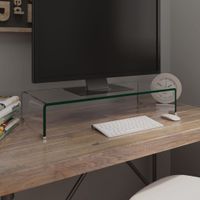 Tv-meubel/monitorverhoger transparant 70x30x13 cm glas