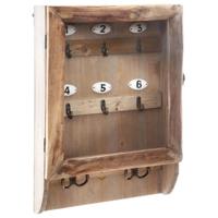 Atmosphera Sleutelkastje - hout/glas - naturel - 27 x 9 x 38 cm - voor 10 sleutels