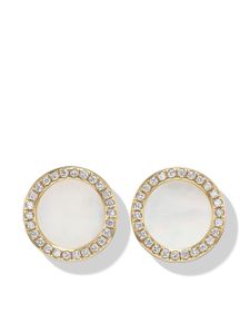 David Yurman boucles d'oreilles Trend en or 18ct serties de perles et de diamants