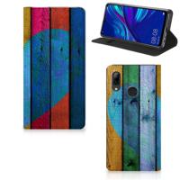Huawei P Smart (2019) Book | Wallet Case | Wood Heart - Cadeau voor je Vriend