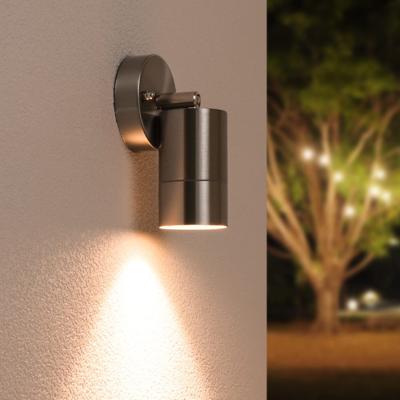 Lago LED Wandlamp RVS - 4 Watt 345 lumen - IP44 Waterdicht - GU10 - 2700K Warm Wit - Dimbaar - Kantelbaar - Binnen en buiten - Modern