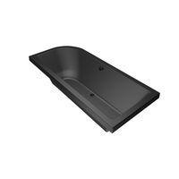 Xenz Principe ligbad 180x80x50cm links met poten zonder afvoer Acryl Ebony mat (mat zwart/antraciet) 6922-29 - thumbnail