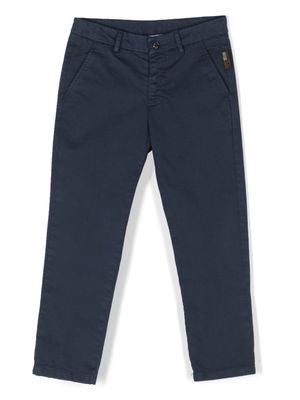 Roberto Cavalli Junior pantalon droit à logo - Bleu