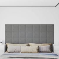 VidaXL Wandpanelen 12 st 1,08 m² 30x30 cm kunstleer grijs