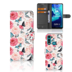 Motorola G8 Power Lite Hoesje Butterfly Roses