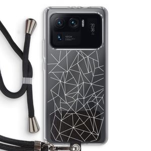 Geometrische lijnen wit: Xiaomi Mi 11 Ultra Transparant Hoesje met koord