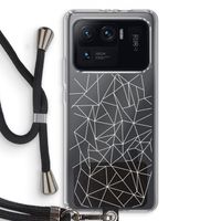 Geometrische lijnen wit: Xiaomi Mi 11 Ultra Transparant Hoesje met koord