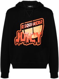 DSQUARED2 hoodie en coton Juicy à logo imprimé - Noir