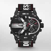 Horlogeband Diesel DZ7433 Leder/Textiel Zwart 28mm - thumbnail