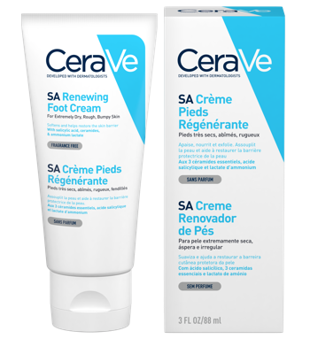 CeraVe SA Herstellende Voetcrème Crème Extreem Droge/Ruwe Voeten 88 ml