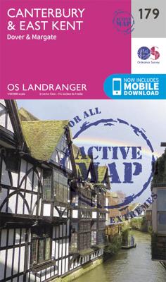 Wandelkaart - Wegenkaart - landkaart 179 Landranger Active Canterbury / East Kent / Dover | Ordnance Survey