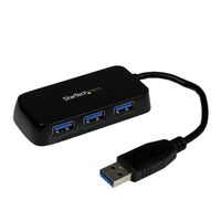 StarTech.com Draagbare 4-poorts SuperSpeed USB 3.0 hub zwart - thumbnail