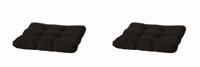 Kussen lounge zit 73x73 Basic zwart (2 stuks) Madison - Madison