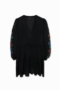 Jurk met etnische mouwen - BLACK - XS