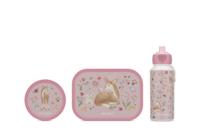 3-delige Mepal lunchset campus fairy garden lunchbox + fruitbox + drinkfles pop-up