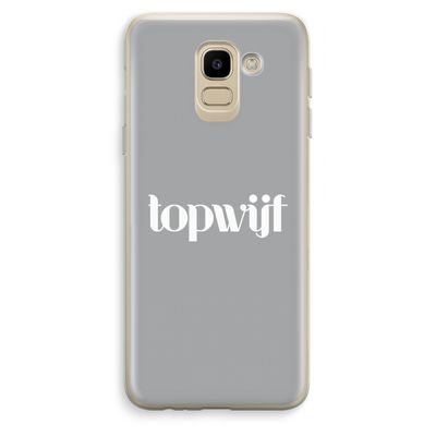Topwijf Grijs Wit: Samsung Galaxy J6 (2018) Transparant Hoesje
