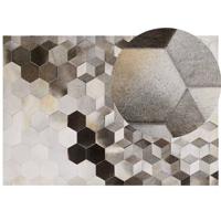 Beliani-SASON-Patchwork vloerkleed-Beige-160 x 230 cm-Koeienhuid leer - thumbnail