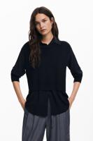 Gecombineerd gebreid shirt - BLACK - M