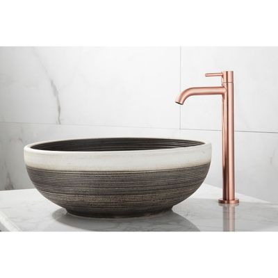 Fonteinkraan SaniClear Copper | Opbouw | Koudwater kraan | Hoog model | 1-hendel | Rond | Geborsteld koper