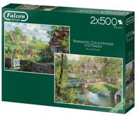 Romantic Countryside Cottages Puzzel 2x 500 Stukjes
