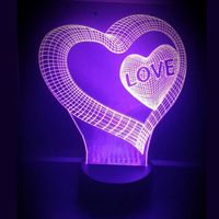 3D LED LAMP - DUBBEL HART - thumbnail