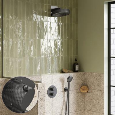 Regendouche set SaniClear Evolution Curved | 30 cm | Incl.Inbouwdeel | 2 standen handdouche | IJzer Verouderd