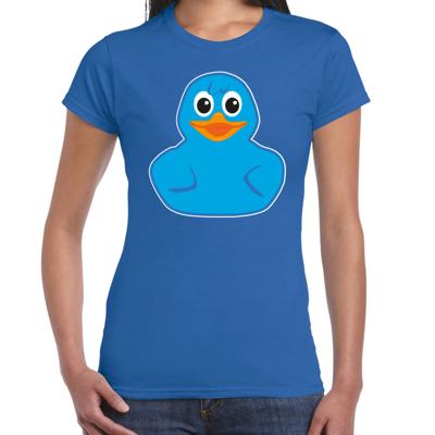 Verkleed T-shirt dames - blauw - eend - Carnaval/themafeesten