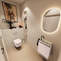 Toiletmeubel Mondiaz Ture Dlux | 40 cm | Meubelkleur Rosee | Eden wastafel Ostra Rechts | 1 kraangat Toiletmeubel Mondiaz Ture Dlux | 40 cm | Meubelkleur Rosee | Eden wastafel Ostra Rechts | 1 kraangat