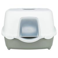 Trixie kattenbak davio top outdoor met kap grijs / wit