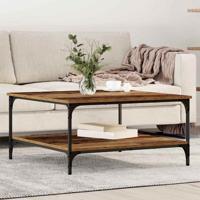 Salontafel Oud hout 80 x 80 x 40 cm Bewerkt hout