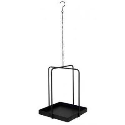 Eton Hanging Display Square Black 35x35x108 cm zwarte metalen plantenhanger met vierkant plateau