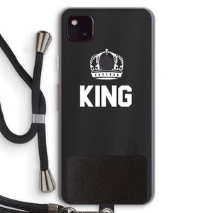King zwart: Pixel 4a 5G Transparant Hoesje met koord