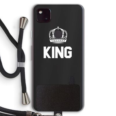 King zwart: Pixel 4a 5G Transparant Hoesje met koord