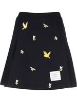 Thom Browne jupe trapèze à broderies - Bleu