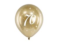 Glossy Ballonnen 70 goud (6st) - thumbnail