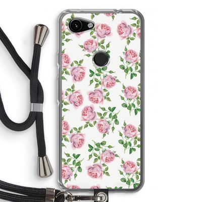 Kleine roosjes: Pixel 3a Transparant Hoesje met koord