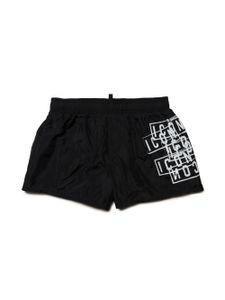 DSQUARED2 KIDS short de bain à logo Icon imprimé - Noir